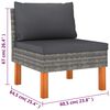 vidaXL 6 pcs conjunto lounge de jardim c/ almofad&otilde;es vime PE cinzento