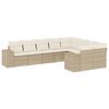 vidaXL 9 pcs conjunto de sof&aacute;s p/ jardim com almofad&otilde;es vime PE bege