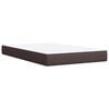 vidaXL Cama boxspring com colch&atilde;o 120x190 cm tecido castanho-escuro