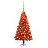 vidaXL &Aacute;rvore Natal artificial pr&eacute;-iluminada c/ bolas PVC vermelho