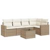 vidaXL 6 pcs conjunto de sof&aacute;s p/ jardim com almofad&otilde;es vime PE bege