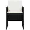 vidaXL 5 pcs conjunto de jantar p/ jardim c/ almofad&otilde;es vime PE preto