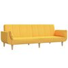 vidaXL Sof&aacute;-cama 2 lugares c/ banco e duas almofadas tecido amarelo