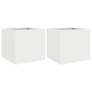 vidaXL Vasos/floreiras 2 pcs 32x30x29 cm a&ccedil;o branco