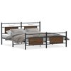 vidaXL Estrutura cama sem colch&atilde;o 160x200 cm metal carvalho castanho