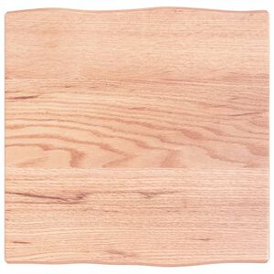vidaXL Tampo de mesa carvalho tratado com bordas vivas castanho-claro