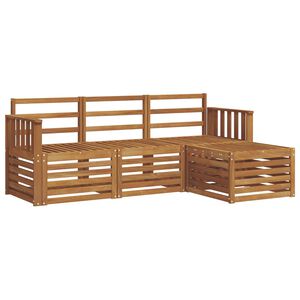 vidaXL Conjunto de Sof&aacute;s para Exterior 4 pcs Natural