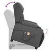 vidaXL Poltrona de massagens elevat&oacute;ria tecido cinzento-escuro