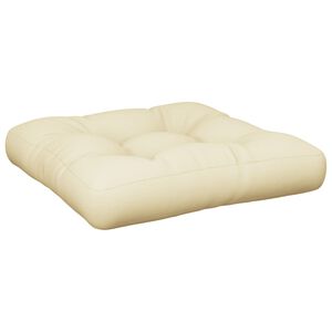 vidaXL Almofad&atilde;o para paletes 58x58x10 cm tecido creme