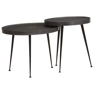 vidaXL Mesas de centro 2 pcs derivados de madeira preto