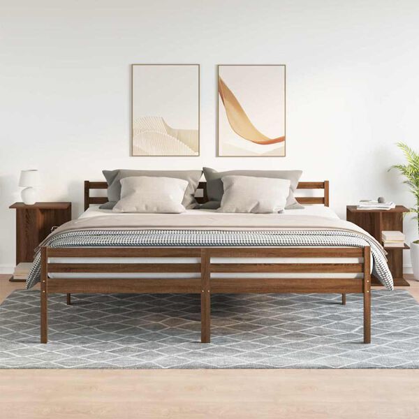 vidaXL Mesas cabeceira 2pcs 46,5x29x61 deriv.madeira carvalho castanho