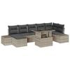 vidaXL Conjunto de Sof&aacute; de Jardim 8 unid. Cinzento-claro vime PE