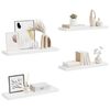 vidaXL Prateleiras parede suspensas 4 pcs 80x23,5x3,8cm MDF branco