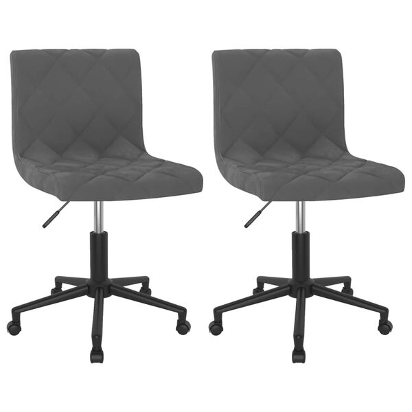 vidaXL Cadeiras de jantar girat&oacute;rias 2 pcs veludo cinzento-escuro