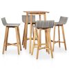 vidaXL 5 pcs conjunto de jantar exterior madeira ac&aacute;cia maci&ccedil;a
