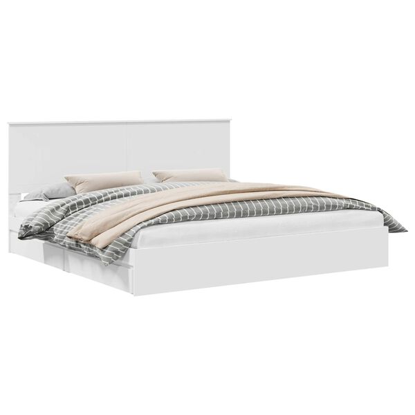 vidaXL Cama com Armazenamento Branco 200 x 200 cm Madeira processada