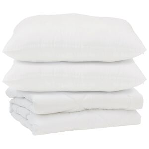 vidaXL Edred&atilde;o com travesseiro 3 pcs Branco Microfibra