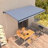 vidaXL Toldo retr&aacute;til autom&aacute;tico 600x300 cm azul e branco