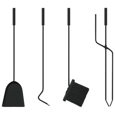 vidaXL Conjunto de ferramentas para lareira 5 pcs 18x56 cm aço