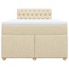 vidaXL Cama boxspring com colch&atilde;o 120x190 cm tecido cor creme