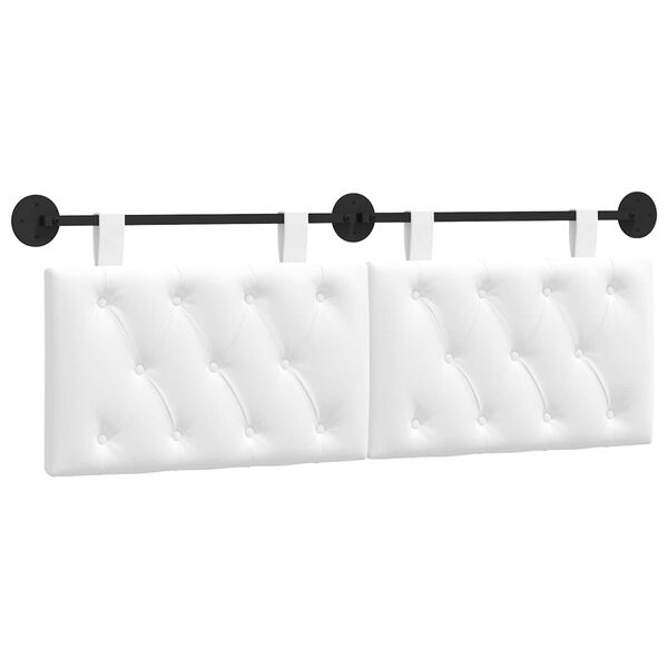 vidaXL Cabeceira Suspensa Branco 130 x 55 x 7 cm tecido