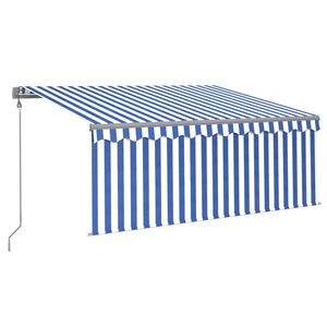 vidaXL Toldo autom&aacute;tico c/ estore/LED/sensor vento 3x2,5m azul/branco
