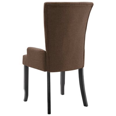 vidaXL Cadeiras de jantar com apoio de braços 6 pcs tecido castanho