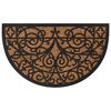 vidaXL Tapete de porta semicircular 45x75 cm borracha e fibra de coco