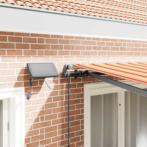 vidaXL Toldo Retr&aacute;til Manual Amarelo e Laranja 300 x 250 cm tecido