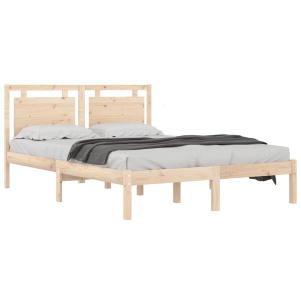 vidaXL Estrutura de cama 140x190 cm madeira maciça