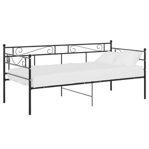 vidaXL Sofá-cama 90x200 cm metal preto
