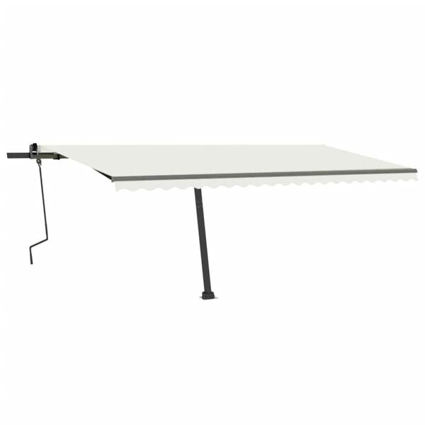 vidaXL Toldo retr&aacute;til manual com LED 500x300 cm cor creme