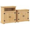 vidaXL 2 pcs conj. de m&oacute;veis p/ casa de banho Corona pinho maci&ccedil;o