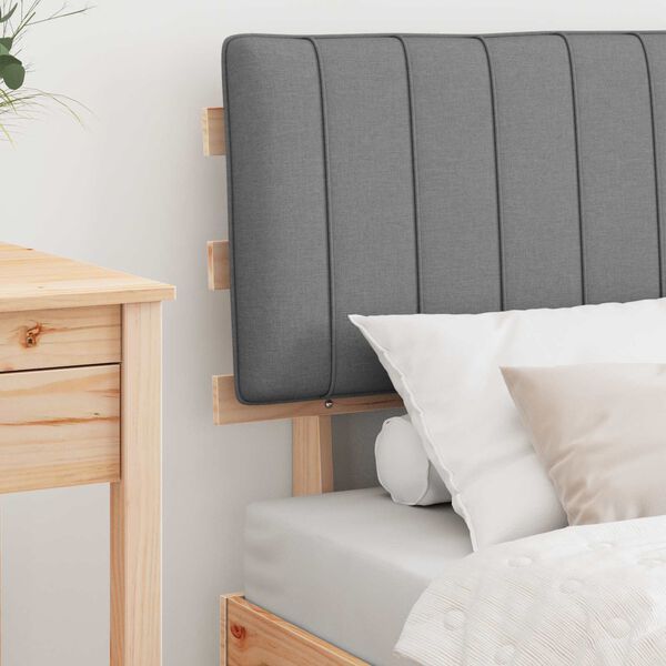 vidaXL Estrutura de Cama com Cabeceira Estofada Cinzento-claro