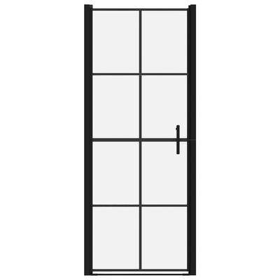 vidaXL Portas de chuveiro vidro temperado 81x195 cm preto