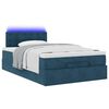 vidaXL Cama otomana com colch&atilde;o & LEDs 120x190cm veludo azul-escuro