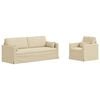 vidaXL Sof&aacute; 2 pcs Creme 198 x 78 x 80 cm tecido