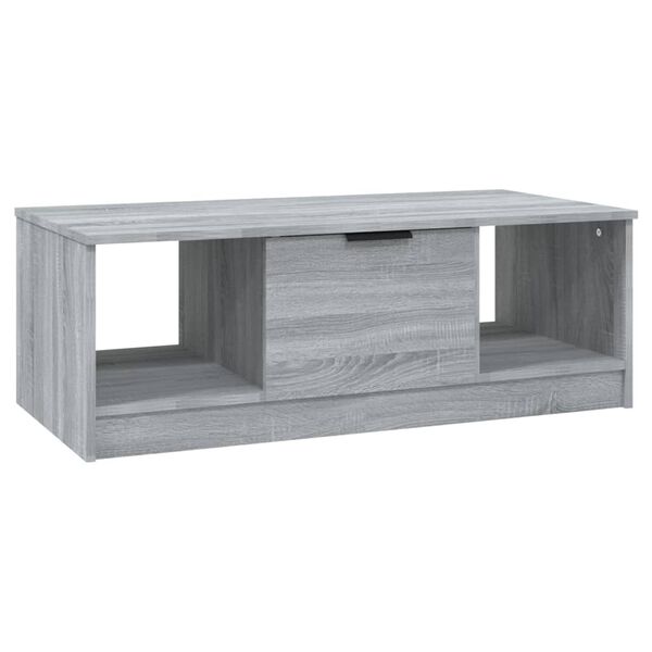 vidaXL Mesa de centro 102x50x36cm derivados de madeira cinzento sonoma