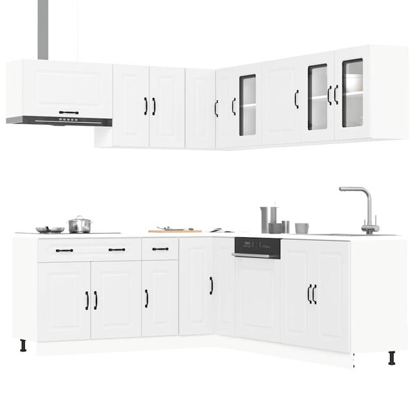 vidaXL 11 pe&ccedil;as arm&aacute;rio de cozinha conjunto Kalmar branca