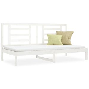 vidaXL Sof&aacute;-cama sem colch&atilde;o 90x200 cm madeira de pinho maci&ccedil;a branco