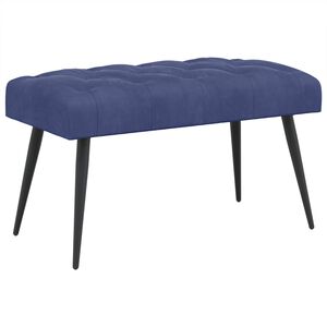 vidaXL Banco com bot&otilde;es estofados Azul Pol&iacute;cia 80 x 40 x 46 cm Veludo