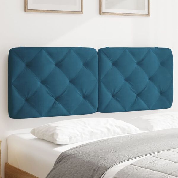 vidaXL Almofad&atilde;o de cabeceira 120 cm veludo azul