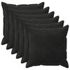 vidaXL Capa almofada 6 pcs HOUTEN Preto 65 x 65 cm Veludo