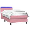 vidaXL Cama box spring c/ colch&atilde;o e LED rosa 90x210 cm veludo