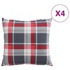 vidaXL Conjunto de 4 almofadas para sof&aacute; com estampa xadrez vermelha, 40x40 cm, em tecido