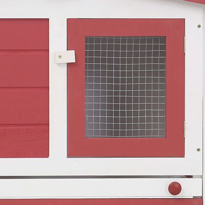vidaXL Coelheira exterior grande 204x45x85cm madeira vermelho e branco