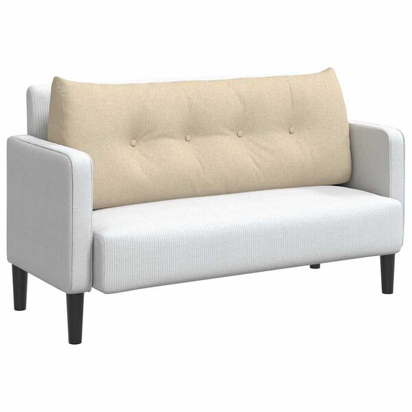 vidaXL Travesseiro para Costas Creme 120 x 24 x 50 cm tecido