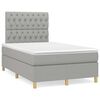 vidaXL Cama boxspring com colch&atilde;o 120x190 cm tecido cinzento-claro