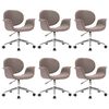 vidaXL Cadeiras de jantar girat&oacute;rias 6 pcs tecido cinzento-acastanhado