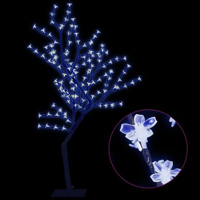 vidaXL Árvore de Natal 128 luzes LED flor cerejeira luz azul 120 cm